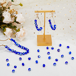 98Pcs Evil Eye Handmade Lampwork Round Bead Strands&nbsp;LAMP-DC0001-20