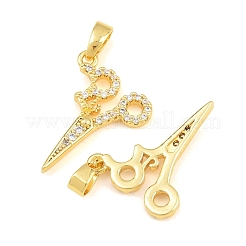 Brass Micro Pave Clear Cubic Zirconia Pendants&nbsp;CU-CBA9AB3-19G