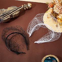 2Pcs 2 Styles Cloth Mesh Veil Headband&nbsp;MRMJ-GA0001-25