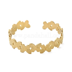 304 Stainless Steel Butterfly Open Cuff Bangles for Women&nbsp;BJEW-M316-05G