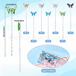 14Pcs 7 Colors Butterfly Alloy Glass Charms Nail Art Decoration&nbsp;MRMJ-TA0001-40