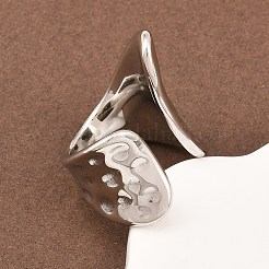 304 Stainless Steel Cuff Open Rings&nbsp;LS-RJEW-D336-02P