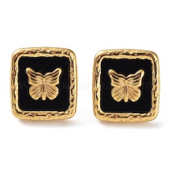 6 Pair 2 Color Square & Butterfly Acrylic Stud Earrings&nbsp;EJEW-A024-05