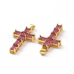 Brass Micro Pave Clear Cubic Zirconia Pendants&nbsp;ZIRC-F135-27G