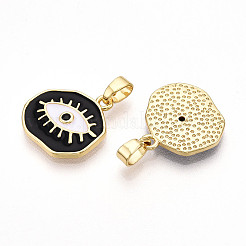 Brass Micro Pave Cubic Zirconia Pendants&nbsp;KK-T070-68A