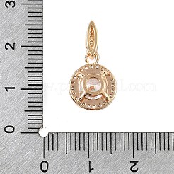 Brass Micro Pave Cubic Zirconia Pendants&nbsp;KK-E795-11KCG-02