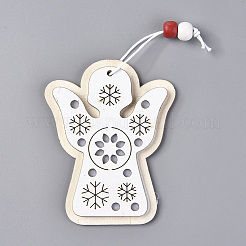 Snowflake & Heart & Angel Wooden Ornaments&nbsp;DIY-TAC0007-24