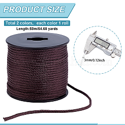 2 Rolls 2 Colors Nylon Braided Cords&nbsp;NWIR-PH0002-32
