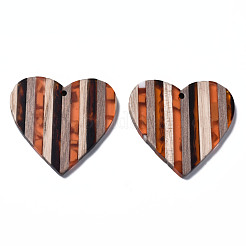 Stripe Resin & Walnut Wood Pendants&nbsp;RESI-N025-016A-D01