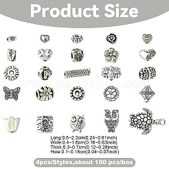 100Pcs 25 Styles Tibetan Style Alloy Beads&nbsp;TIBEB-YW0001-29