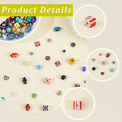 150Pcs 10 Styles Handmade Millefiori Lampwork Beads&nbsp;LAMP-PA0001-81