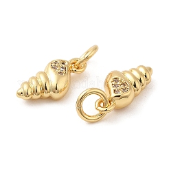 Rack Plating Brass Micro Pave Clear Cubic Zirconia Charms&nbsp;KK-I706-06G