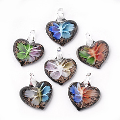 Handmade Gold Sand Lampwork Pendants&nbsp;LAMP-S189-16-B