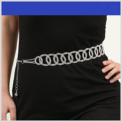 Alloy Crystal Rhinestone Ring Link Waist Belly Chains for Women&nbsp;FS-WGB7078-02