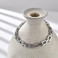 304 Stainless Steel Rectangle Link Chain Bracelets for Women Men&nbsp;BJEW-F488-30P-01