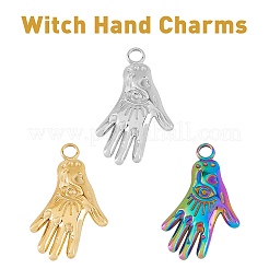 24Pcs 3 Colors 304 Stainless Steel Pendants&nbsp;STAS-DC0013-12