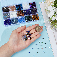 15 Colors Transparent Electroplate Glass Beads&nbsp;EGLA-PA0001-28B