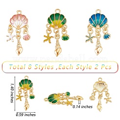 24Pcs 3 Colors Alloy Enamel Pendants&nbsp;FIND-SZ0005-87