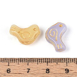 Baking Paint and Golden Metal Enlaced Glass Beads&nbsp;DGLA-T004-37M