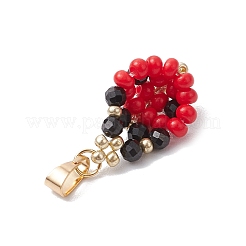 Glass Seed Beads Ladybird Pendants&nbsp;PALLOY-MZ00454