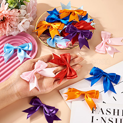 24Pcs 6 Colors Bowknot Handmade Polyester Ornament Accessories&nbsp;AJEW-TA0001-64