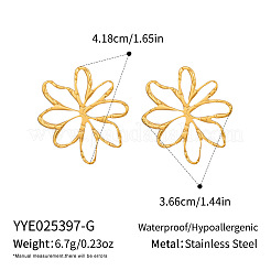 304 Stainless Steel Hollow Flower Stud Earrings&nbsp;LS-CB8096-1