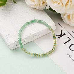 Dyed Rondelle Natural Malaysia Jade Beads Stretch Bracelets&nbsp;BJEW-JB05806