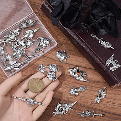 24Pcs 12 Styles Gothic Tibetan Style Alloy Pendants&nbsp;FIND-BM0001-03