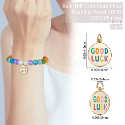 6Pcs Brass Enamel Pendants&nbsp;KK-BBC0005-55