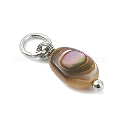 Natural Paua Shell Pendants&nbsp;PALLOY-JF05290-02