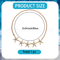 Bohemian Alloy White Enamel with Iron Starfish Link Belly Body Chains for Women&nbsp;AJEW-WH20006-348