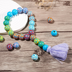 80Pcs 8 Colors Wooden Beads&nbsp;WOOD-FW0001-12
