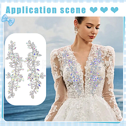 Brass Rhinestone Cloth Patches&nbsp;PATC-WH0031-003S-01