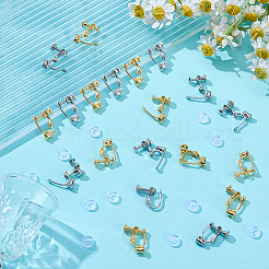 20Pcs 2 Colors Brass Clip-on Earring Findings&nbsp;KK-ME0001-29