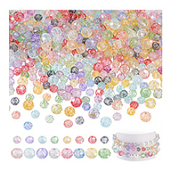 560Pcs 2 Styles Transparent Crackle Glass Beads Strands&nbsp;CCG-PH0001-25