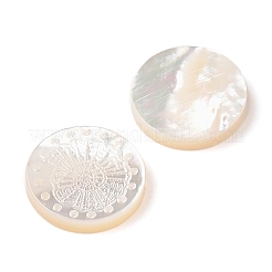 Natural White Shell Carved Cabochons&nbsp;SSHEL-C012-22A