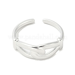 Double Knot Brass Open Cuff Ring for Women&nbsp;RJEW-A040-05P