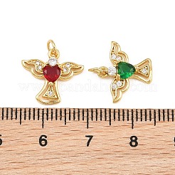 Brass Micro Pave Cubic Zirconia Charms&nbsp;KK-Q085-10G