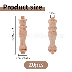 Unfinished Wooden Baluster Spindle&nbsp;WOOD-WH0052-013