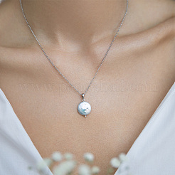 S925 Silver Freshwater Pearl Pendant Necklace Elegant Baroque Oval Shape Jewelry&nbsp;VZ4140