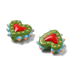 Baking Paint Glass Bumpy Beads Heart&nbsp;LAMP-V001-07E