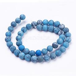 Dyed Natural Map Stone/Picasso Stone/Picasso Jasper Beads Strands&nbsp;G-F520-52-6mm