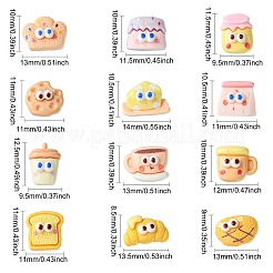 60Pcs 12 Styles Cartoon Opaque Resin Cabochons&nbsp;CRES-CJ0001-63