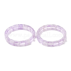 Square Natural Amethyst Beads Stretch Bracelets for Women&nbsp;BJEW-Z149-02B