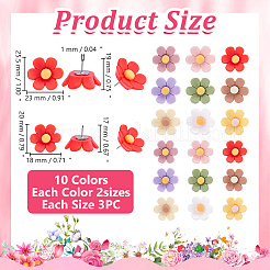 60Pcs 20 Styles Opaque Resin with Iron Drawomg Pins&nbsp;AJEW-WR00010