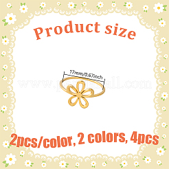 4Pcs 2 Colors Stainless Steel Finger Rings&nbsp;RJEW-GO0001-06