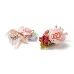 Silk Cloth Imitation Flower Brooch&nbsp;AJEW-XCP0001-91