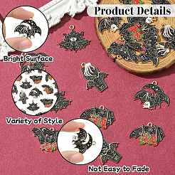 20Pcs 5 Colors Halloween Alloy Enamel Pendants&nbsp;FIND-CJ0002-72