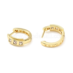 Clear Cubic Zirconia Rectangle Hoop Earrings&nbsp;EJEW-C028-11G