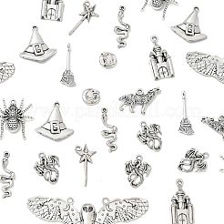 40Pcs 10 Styles Halloween Tibetan Style Alloy Pendants&nbsp;TIBE-FS0003-30